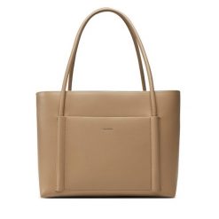 Torebka Calvin Klein. Brązowe shopper bag Calvin Klein, bez wzorów, bez dodatków. Za 379.99 zł.