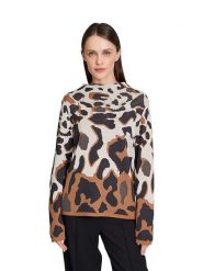 Betty Barclay Sweter w kolorze beżowo-brązowo-szarym rozmiar: 36. Brązowe swetry klasyczne damskie Betty Barclay, z bawełny, bez kołnierzyka. Za 113.36 zł.