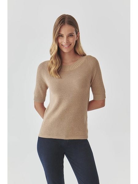 TATUUM Sweter w kolorze beżowym rozmiar: XS. Brązowe swetry klasyczne damskie TATUUM, xs, z bawełny, bez kołnierzyka. Za 109.00 zł.