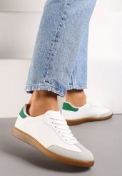 Bardzo-Zielone Sznurowane Sneakersy Klasyczne z Cholewką przed Kostkę Laeltia. Białe obuwie sportowe damskie Renee, z jeansu, przed kostkę, bez zapięcia, tenisowe. Za 69.99 zł.