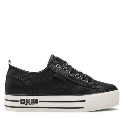 Trampki Big Star Shoes. Czarne trampki damskie BIG STAR SHOES, bez wzorów, bez zapięcia. Za 139.99 zł.