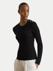 LAUREN RALPH LAUREN Sweter 200P14039001 Czarny Regular Fit. Czarne swetry klasyczne damskie Lauren Ralph Lauren, s, z wiskozy, bez kołnierzyka. Za 859.99 zł.