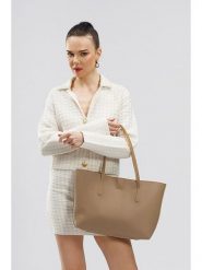 Lucky Bees Shopper bag w kolorze beżowym - 42 x 28 x 11 cm rozmiar: onesize. Brązowe shopper bag Lucky Bees, bez wzorów, z materiału, na ramię, bez dodatków. Za 61.45 zł.