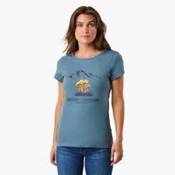 Koszulka Koszykówka damska Swedemount Forest Tee wodoodporna. Zielone bluzki damskie SWEDEMOUNT, bez wzorów, z tkaniny, sportowe, bez kołnierzyka, bez ramiączek. Za 79.99 zł.