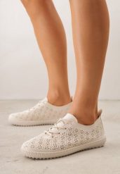 Beżowe Ażurowe Tenisówki w Stylu Boho Tidira. Brązowe obuwie sportowe damskie Renee, na wiosnę, bez zapięcia, tenisowe. Za 69.99 zł.