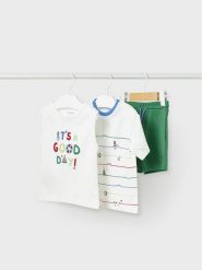 Mayoral Komplet t-shirt, top i spodenki 1648 Kolorowy Regular Fit. Spodnie niemowlęce Mayoral, bez wzorów, z bawełny. Za 149.99 zł.