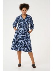 KAFFE curve Sukienka w kolorze błękitno-granatowym rozmiar: 44. Niebieskie sukienki damskie KAFFE curve, bez wzorów, z tkaniny, bez ramiączek. Za 113.99 zł.