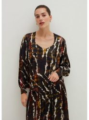 STEFANEL Bluzka w kolorze czarnym rozmiar: 38. Czarne bluzki damskie Stefanel, bez wzorów, z bawełny, bez kołnierzyka, bez ramiączek. Za 95.69 zł.