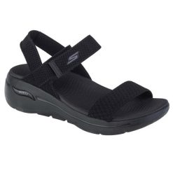 Sandały damskie, Go Walk Arch Fit Sandal - Polished. Czarne sandały damskie Skechers, bez wzorów, bez obcasa, bez zapięcia. Za 279.99 zł.