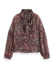 Scotch & Soda Bluzka w kolorze bordowo-białym rozmiar: 36. Czerwone bluzki damskie Scotch & Soda, bez wzorów, bez kołnierzyka, bez ramiączek. Za 149.31 zł.