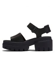 Timberland Skórzane sandały "Everleigh" w kolorze czarnym rozmiar: 42. Czarne sandały damskie Timberland, bez wzorów, z otwartym noskiem, bez obcasa, bez zapięcia. Za 338.21 zł.