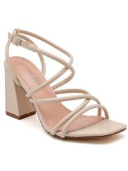 Sixth Sens Sandały w kolorze beżowym na obcasie rozmiar: 41. Brązowe sandały damskie Sixth Sens, bez wzorów, z otwartym noskiem, bez obcasa, na koturnie, bez zapięcia. Za 113.99 zł.