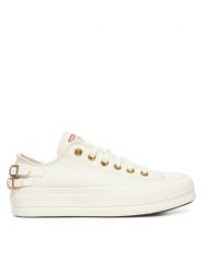Converse Trampki Chuck Taylor All Star Lift Platform Buckle A11866C Biały. Białe trampki damskie Converse, bez wzorów, z materiału, bez zapięcia. Za 309.99 zł.