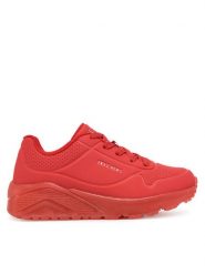 Skechers Sneakersy Uno Ice 405770L/RED Czerwony. Czerwone buty sportowe chłopięce Skechers, ze skóry, bez zapięcia. Za 149.99 zł.