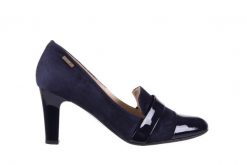 Czółenka Bayla-097 LZ6980-816 Granat, Skóra naturalna - 36. Niebieskie czółenka damskie Bayla, bez wzorów, ze skóry, bez obcasa, na słupku. W wyprzedaży za 89.10 zł.