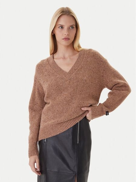 Calvin Klein Jeans Sweter Chunky LV044D328G Brązowy Regular Fit. Brązowe swetry klasyczne damskie Calvin Klein Jeans, l, z jeansu, bez kołnierzyka. Za 399.99 zł.