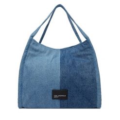Torebka Karl Lagerfeld Jeans. Niebieskie shopper bag Karl Lagerfeld Jeans, bez wzorów, z jeansu, bez dodatków. Za 429.99 zł.