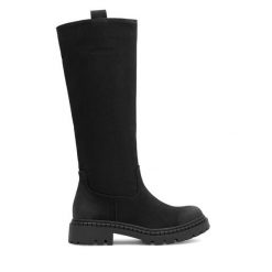 Kozaki Jenny Fairy. Czarne kozaki damskie Jenny Fairy, bez obcasa, na płaskiej podeszwie, bez zapięcia. Za 139.99 zł.