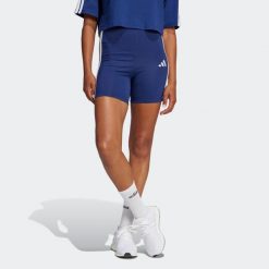 Spodenki fitness damskie ADIDAS. Niebieskie spodenki sportowe damskie Adidas, l, bez wzorów, z bawełny, na fitness i siłownię. Za 89.99 zł.