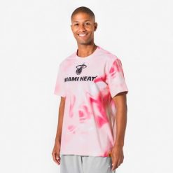 Koszulka do koszykówki unisex Tarmak NBA Miami. Czerwone bluzki damskie KIPSTA, xl, bez wzorów, z materiału, sportowe, bez kołnierzyka, bez ramiączek. Za 79.99 zł.