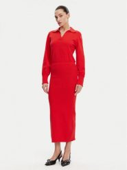 French Connection Sukienka dzianinowa 71YAU Czerwony Regular Fit. Czerwone sukienki damskie French Connection, bez wzorów, z dzianiny, bez ramiączek. Za 339.99 zł.