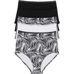 Figi z wysoką talią (5 par) bonprix czarno-biały. Czarne figi bonprix. Za 49.95 zł.