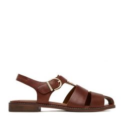 Sandały Beverly Hills Polo Club. Brązowe sandały damskie Beverly Hills Polo Club, bez wzorów, bez obcasa, na płaskiej podeszwie, bez zapięcia. Za 349.99 zł.