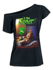 Nastrovje Potsdam Koszulka "Groot Chilling" w kolorze czarnym rozmiar: S. Czarne koszulki damskie Nastrovje Potsdam, s, bez wzorów, z bawełny, bez kołnierzyka, bez ramiączek. Za 65.23 zł.