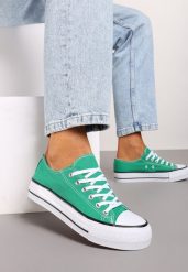 Zielone Klasyczne Trampki Przed Kostkę Xarosa. Zielone trampki damskie Renee, bez wzorów, z jeansu, przed kostkę, bez zapięcia. Za 44.99 zł.