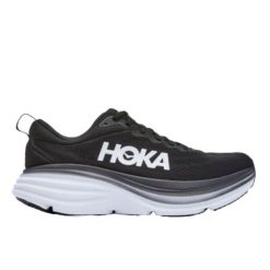 Hoka One One Bondi 8 Black White. Czarne obuwie sportowe damskie HOKA, z meshu, bez zapięcia, do biegania. W wyprzedaży za 948.67 zł.