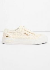 Sneakersy Mustang z nadrukiem zwierzęcym. Białe obuwie sportowe treningowe bonprix. Za 219.99 zł.