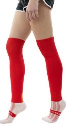 Podkolanówki Playerlayer Adult Scarlet Red. Czerwone skarpetki damskie 661, bez wzorów, z materiału. Za 94.99 zł.