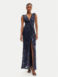 Rinascimento Sukienka wieczorowa CFC0123067003 Granatowy Regular Fit. Niebieskie sukienki damskie Rinascimento, bez wzorów, z syntetyku, wizytowe, bez ramiączek. Za 729.99 zł.