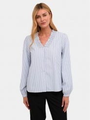 Kaffe Koszula Maibritt 10508218 Niebieski Regular Fit. Niebieskie koszule damskie Kaffe, bez wzorów, z bawełny, bez kołnierzyka, bez ramiączek. Za 149.99 zł.