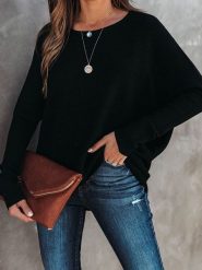 Milan Kiss Sweter w kolorze czarnym rozmiar: XL. Czarne swetry klasyczne damskie Milan Kiss, xl, bez kołnierzyka. Za 152.99 zł.