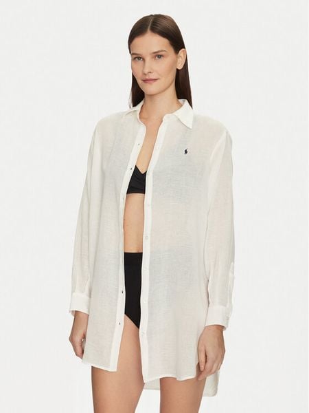 Polo Ralph Lauren Koszula 21564377 Écru Regular Fit. Koszule damskie Polo Ralph Lauren, m, bez wzorów, z bawełny, bez kołnierzyka, bez ramiączek. Za 509.99 zł.