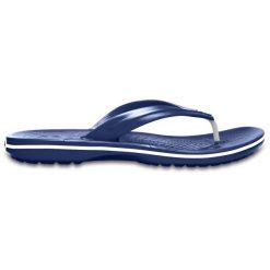 Japonki Crocs Crocband Flip. Niebieskie klapki damskie Crocs, bez wzorów, bez obcasa, bez zapięcia. W wyprzedaży za 94.47 zł.