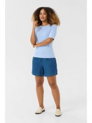 CULTURE Koszulka w kolorze błękitnym rozmiar: XL. Niebieskie koszulki damskie Culture, xl, bez wzorów, bez kołnierzyka, bez ramiączek. Za 91.99 zł.