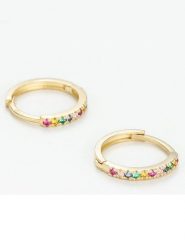 OR ÉCLAT Złote kolczyki-kreole "Créoles colored" z kryształami rozmiar: onesize. Żółte kolczyki damskie Or Éclat, z cyrkonią, złote. Za 655.78 zł.