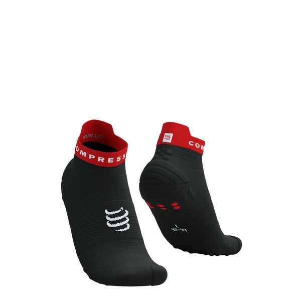 Skarpetki biegowe Compressport ProRacing Socks V4 Run Low black/core red. Czarne skarpetki damskie Compressport, bez wzorów. Za 64.99 zł.
