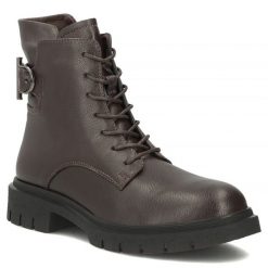 Skórzane botki damskie workery ciemny brąz Filippo DBT8018. Botki damskie Filippo, ze skóry, bez obcasa, bez zapięcia. Za 259.99 zł.