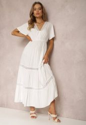 Biała Sukienka Ilythyrra. Białe sukienki damskie Renee, bez wzorów, z koronki, boho, bez ramiączek. W wyprzedaży za 62.99 zł.