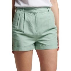 Spodenki sportowe damskie Superdry Studios Linen. Zielone spodenki sportowe damskie Superdry, l, bez wzorów, z bawełny, trekkingowe. Za 165.00 zł.