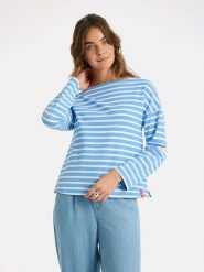 LIEBLINGSSTÜCK Bluza "Stine" w kolorze błękitno-białym rozmiar: S. Białe bluzy damskie LIEBLINGSSTÜCK, s, bez wzorów, bez kaptura. Za 175.67 zł.
