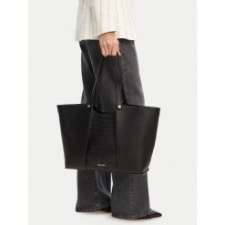 Torebka GINO ROSSI. Czarne shopper bag Gino Rossi, bez wzorów, bez dodatków. Za 329.99 zł.