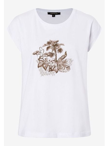 More & More Koszulka w kolorze białym rozmiar: 40. Białe bluzki damskie More & More, bez wzorów, z bawełny, bez kołnierzyka, bez ramiączek. Za 52.55 zł.