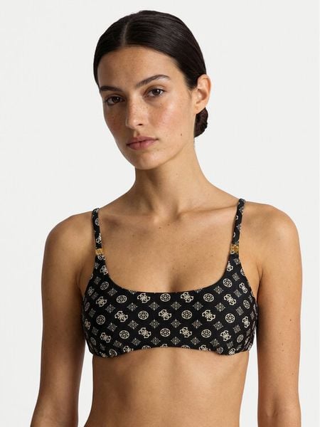 Guess Góra od bikini E6GJ09 MC04R Czarny. Czarne bikini Guess, z aplikacjami, z syntetyku. Za 329.99 zł.