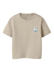 NAME IT T-Shirt Fredery 13238143 Beżowy Regular Fit. Brązowe t-shirty i koszulki chłopięce Name it, bez wzorów, z bawełny, bez kołnierzyka, bez ramiączek. Za 49.99 zł.