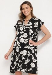 Czarna Bawełniana Sukienka o Kroju Oversize w Kwiaty Liralea. Czarne sukienki damskie Born2be, bez wzorów, z bawełny, klasyczne, bez ramiączek. W wyprzedaży za 38.24 zł.
