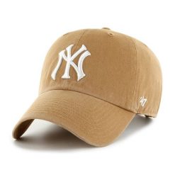 Czapka baseballowa New York Yankees 47Brand MLB Clean UP. Żółte czapki z daszkiem damskie 47 Brand, bez wzorów. Za 177.00 zł.